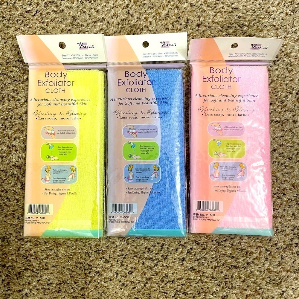 Body Exfoliating Wash Cloth Set OF 3